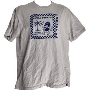 Hurley Tee Shirt M Purple Classic Grooves Swell Sounds Short Sleeves Surf Skater